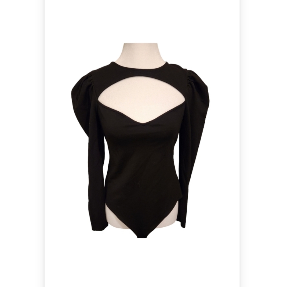 H&M Black Cutout Long Sleeve Top
